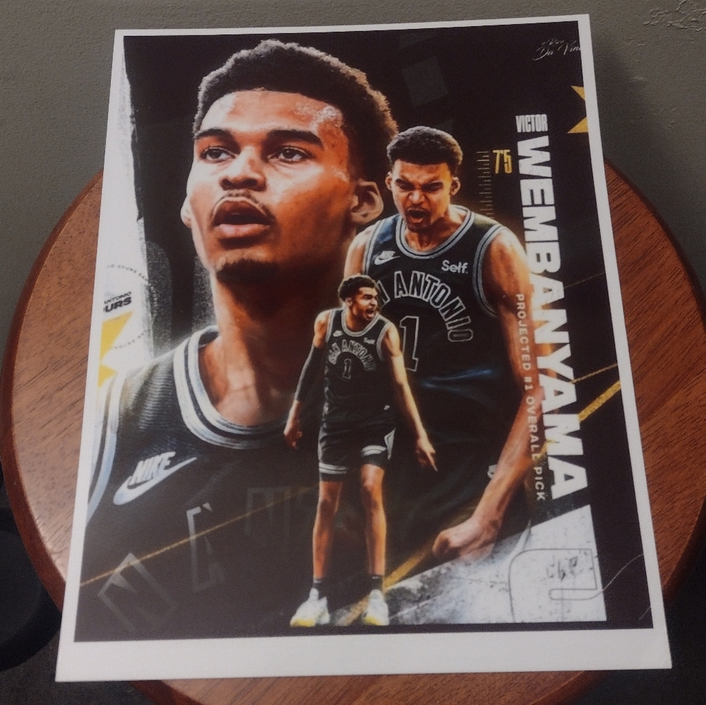 NEW VICTOR WEMBANYAMA SPURS ULTRA PREMIUM GLOSSY 8.5x11 ROOKIE BASKETBALL POSTER